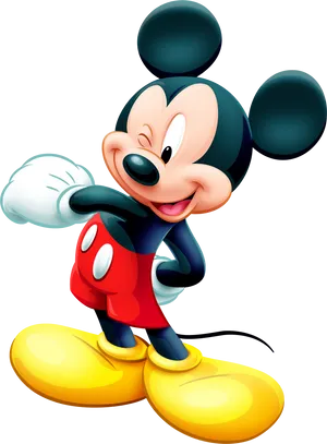 Classic Mickey Mouse Pose PNG Image