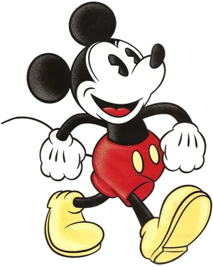 Classic Mickey Mouse Pose PNG Image