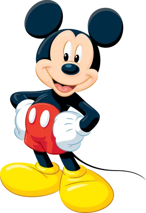 Classic Mickey Mouse Pose PNG Image