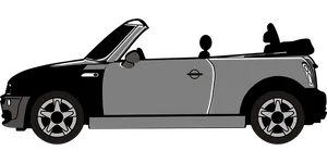 Classic Mini Cooper Side View Vector PNG Image