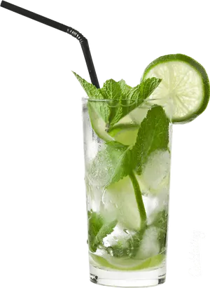 Classic Mojito Cocktail Glass PNG Image