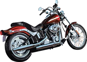 Classic Motorcycle Illustration PNG Image