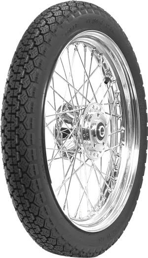 Classic Motorcycle Tireand Wheel PNG Image