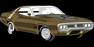 Classic Muscle Car Illustration PNG image with transparent background