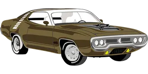 Classic Muscle Car Illustration PNG Image