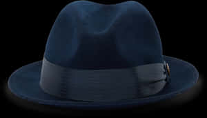 Classic Navy Fedora Hat PNG image with transparent background