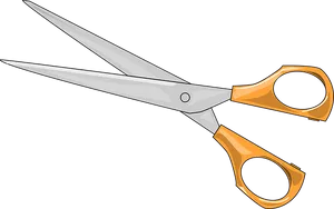 Classic Orange Handled Scissors PNG Image