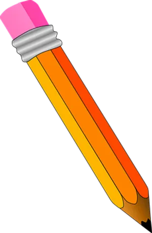 Classic Orange Pencil Illustration PNG Image