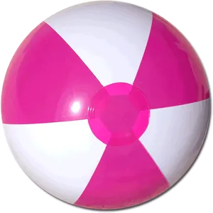 Classic Pinkand White Beach Ball PNG Image