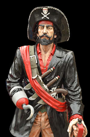 Classic Pirate Figure Sculpture PNG image with transparent background
