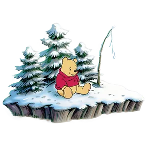 Classic Pooh Winter Scene Png 06292024 PNG Image