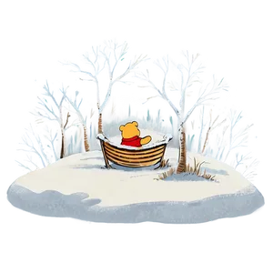 Classic Pooh Winter Scene Png Toa PNG Image