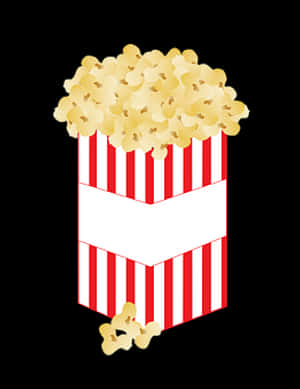 Classic Popcorn Box Illustration PNG image with transparent background