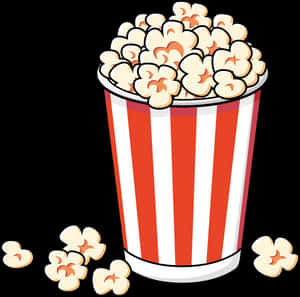 Classic Popcorn Bucket Illustration PNG image with transparent background