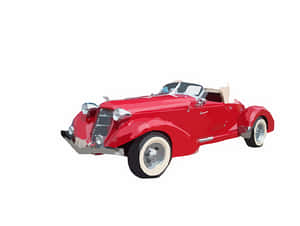 Classic Red Convertible Vintage Car PNG image with transparent background