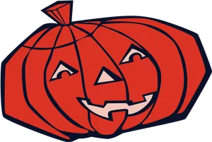 Classic Red Jack O Lantern PNG Image