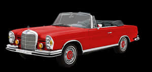 Classic Red Mercedes Convertible PNG image with transparent background