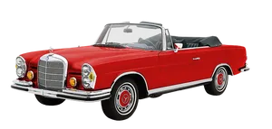 Classic Red Mercedes Convertible PNG Image