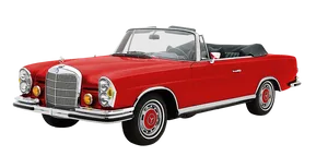 Classic Red Mercedes Convertible PNG Image