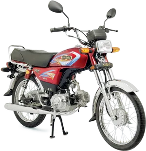 Classic Red Motorcycle Profile PNG Image