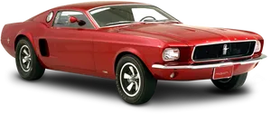 Classic Red Mustang Mach1 PNG Image