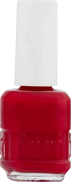 Classic Red Nail Polish Bottle PNG Image