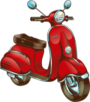 Red Scooter Png - Motor Scooters Png, Transparent Png PNG image with transparent background