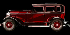 Classic Red Vintage Car Illustration PNG image with transparent background
