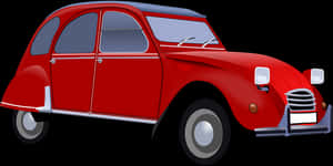 Classic Red Vintage Car Illustration PNG image with transparent background
