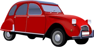 Classic Red Vintage Car Illustration PNG Image