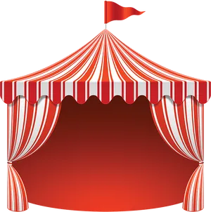 Classic Redand White Striped Circus Tent PNG Image