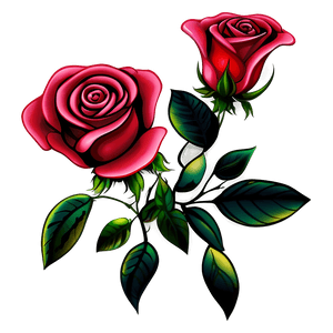 Classic Rose Tattoo Design PNG tvv87 PNG image with transparent background