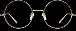 Circle Glasses Front View, HD Png Download PNG