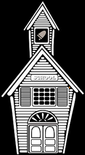Classic Schoolhouse Vector Illustration PNG image with transparent background