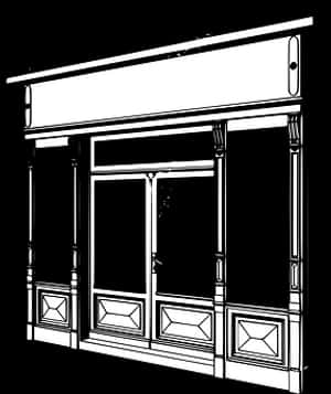 Classic Shopfront Vector Illustration PNG image with transparent background