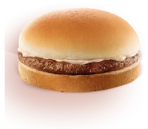 Classic Single Patty Burger PNG Image