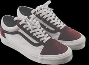Classic Skate Sneakers Red White PNG image with transparent background