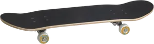 Classic Skateboard Black Top View PNG Image