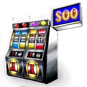 Classic Slot Machine Illustration PNG Image