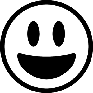 Hd Open Mouth Smiling - Emoji Black And White Smile, HD Png Download PNG with transparent background