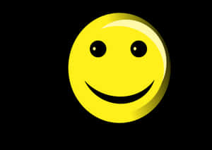 Classic Smiley Face Black Background PNG image with transparent background