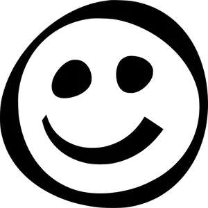 Classic Smiley Face Outline PNG Image