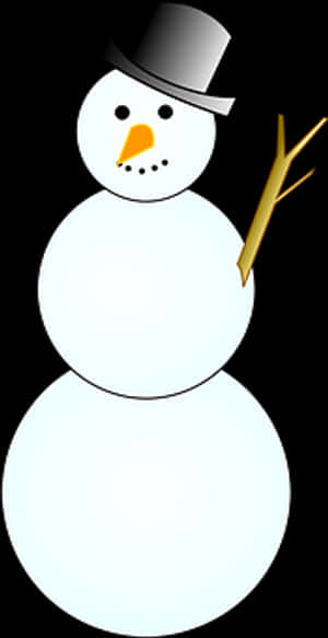 Classic Snowman Cartoon PNG with transparent background