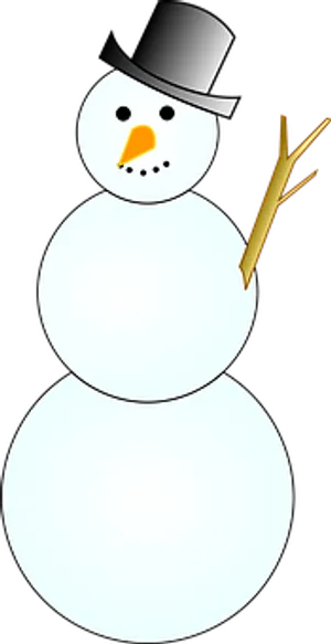 Classic Snowman Cartoon PNG Image