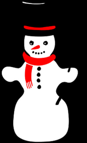 Classic Snowman Illustration PNG image with transparent background