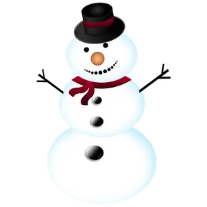 Classic Snowman Illustration PNG Image