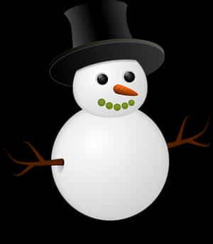 Classic Snowman Top Hat Illustration PNG image with transparent background