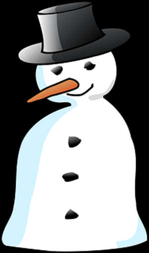Classic Snowmanwith Top Hat PNG image with transparent background