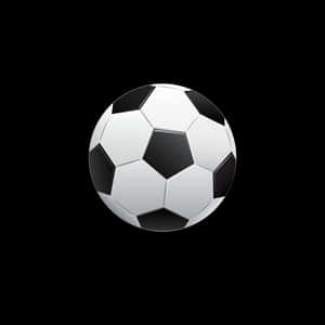 Classic Soccer Ballon Black Background PNG image with transparent background