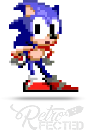 Classic Sonic Retrofected Pixel Art PNG Image